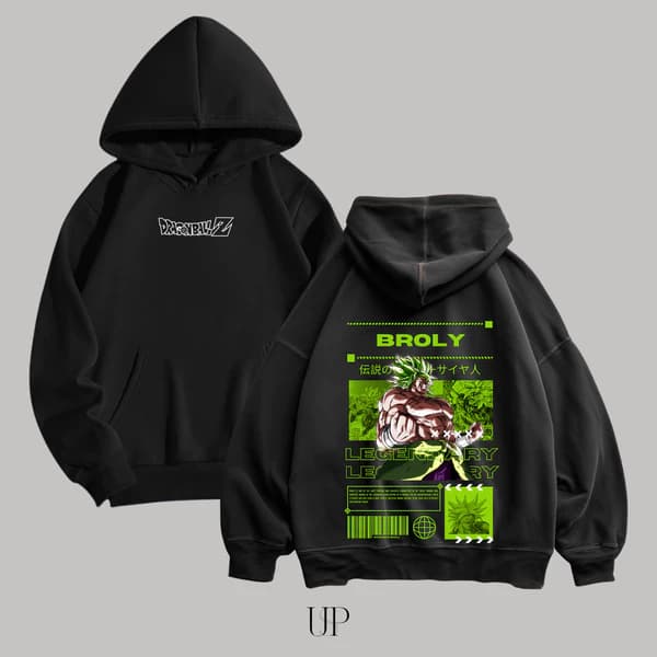 Moletom Anime Dragon Ball Broly Streetwear 100% Algodão Premium Confortável Top