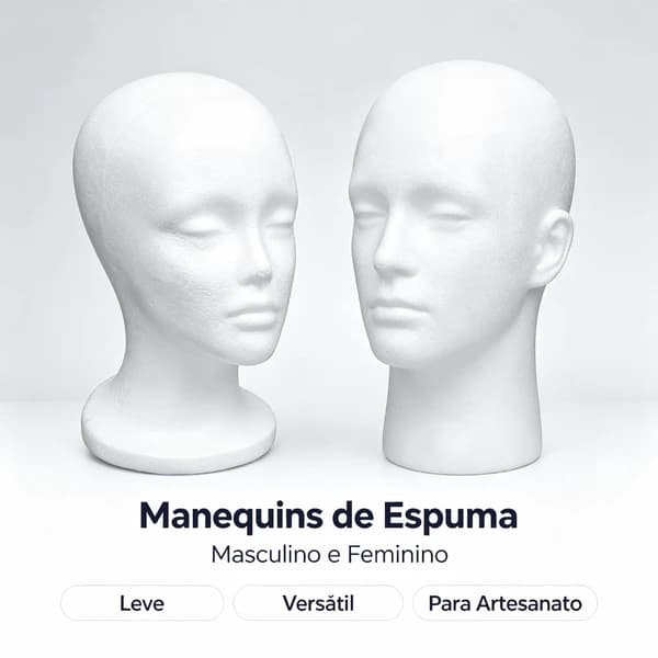 Expositor Cabeça De Isopor Para Perucas E Lace Front Masculino E Feminino