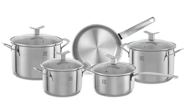 Conjunto de Panelas Electrolux 5 Unidades Aço Inoxidável