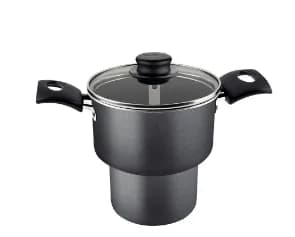 Cuscuzeira Tramontina Turim em Alumínio com Revestimento Interno e Externo em Antiaderente Starflon Max Chumbo 14 cm 1,9 L