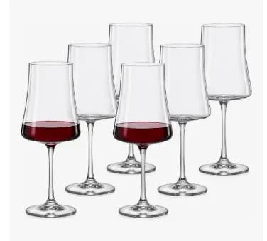 Jogo 6 Taças Cristal Titanium Vinho Tinto 460ml Xtra Bohemia