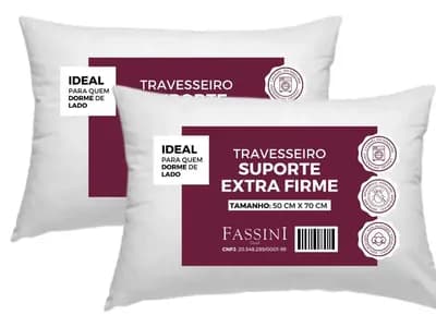 Kit 2 Travesseiro Antialérgico 50x70 Extra Firme