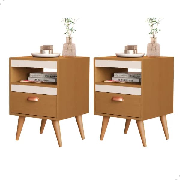 Kit 2 Mesa De Cabeceira Decorativa Criado Quarto Cama Casal